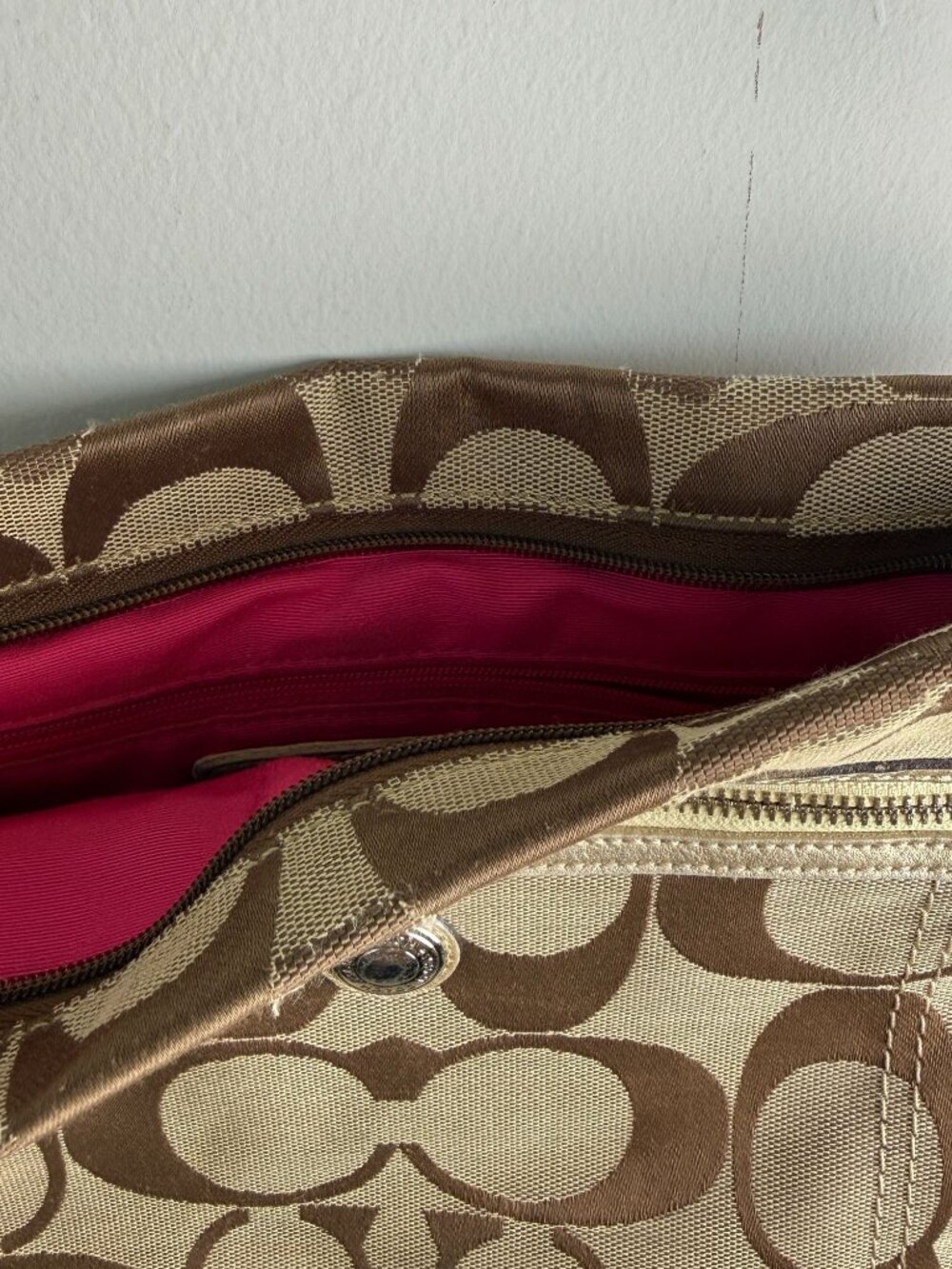 Coach 2010 Signature Jacquard Crossbody Shoulder Bag Style F14869 Y2K - Picture 7 of 10